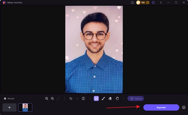 exporter photo retouchée dans FotorPea