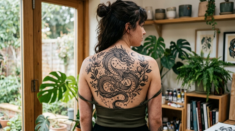 Dragons féminins tatouage