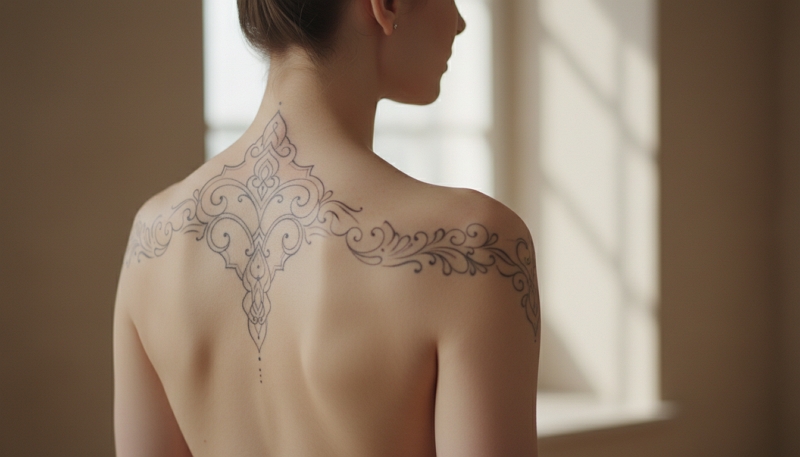 Haut du dos tatouage