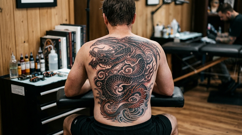 Dragons masculins tatouage