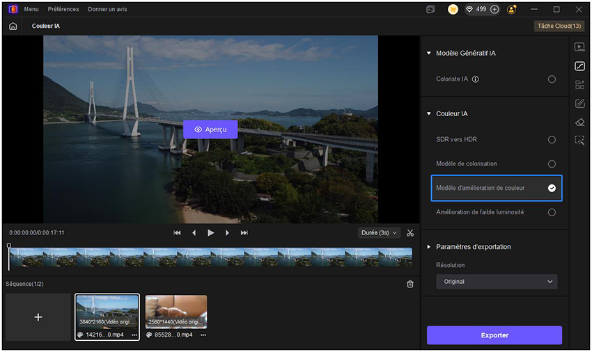 Modèle d'amélioration des couleurs de HitPaw VikPea