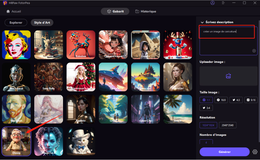 Hitpaw comment créer une caricature à partir de photos