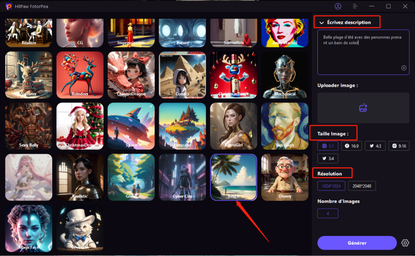 générer photo en dessin