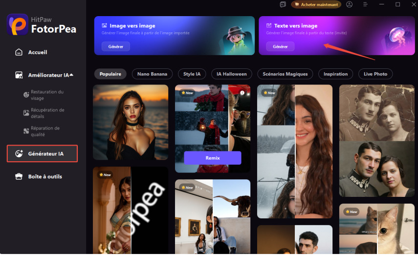 open HitPaw and select AI Generator