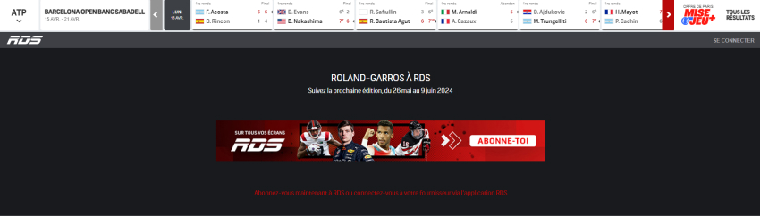 tennis roland garros en direct