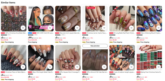 AliExpress, site pour faux ongle pour noël