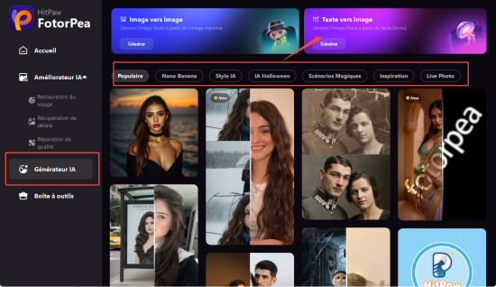 cliquez sur Générateur IA