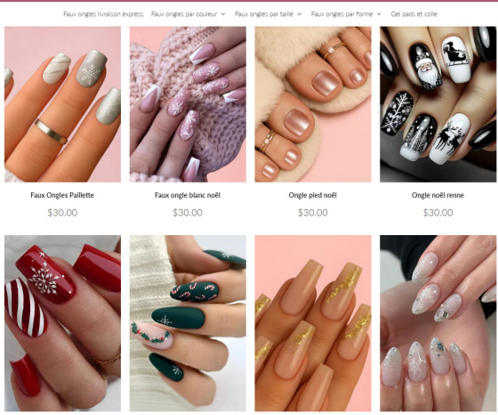 Nailfinity, site pour faux ongle pour noël