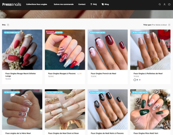 PressOnNails, site pour faux ongle pour noël