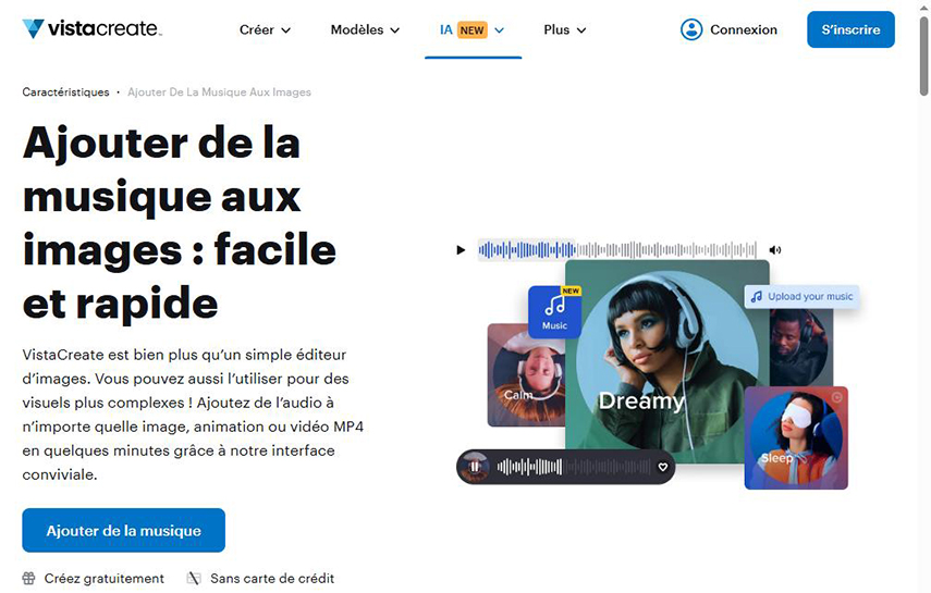 VistaCreate mettre de la musique sur des photos