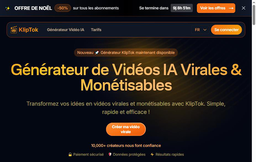 Kliptok Générateur de Vidéos IA
