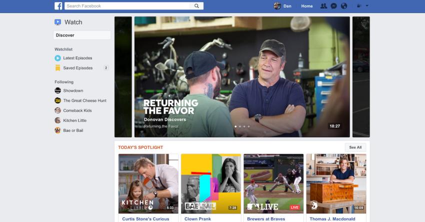 Facebook Watch est un plateforme comme youtube