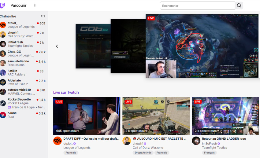 Twitch est une alternatives à youtube