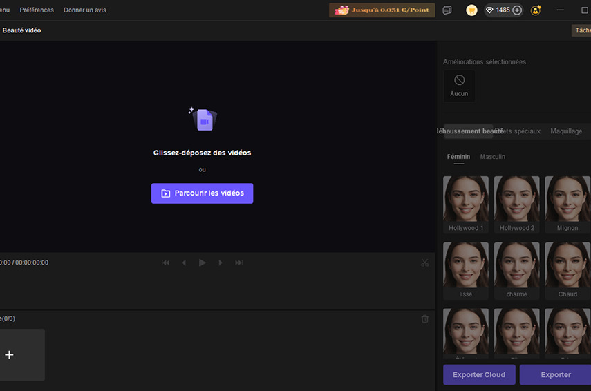 Importer une vidéo pour la beauté vidéo