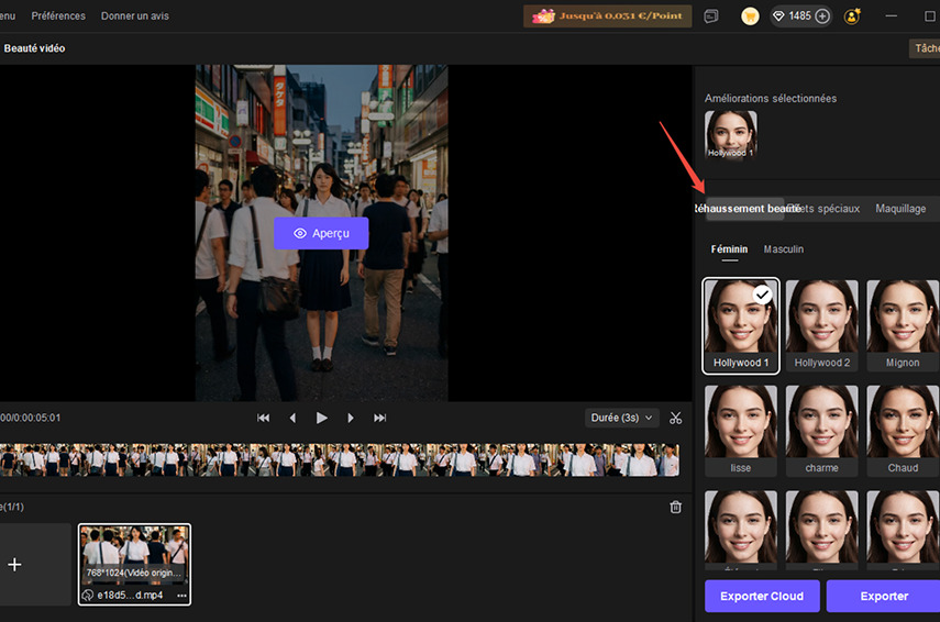Retouche de peau beauté vidéo