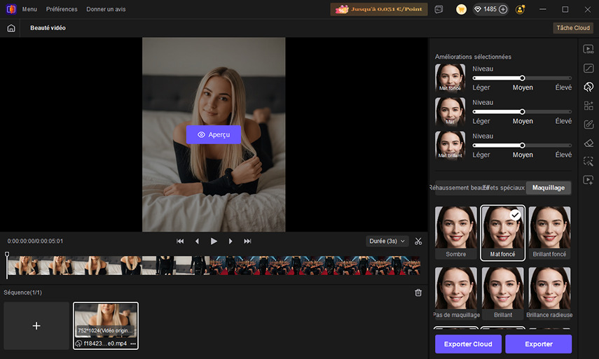 Maquillage virtuel beauté vidéo